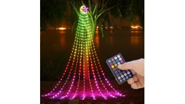 LED Smart 8 Modes Moon and Star Waterfall Fairy APP Control Flowing String Light for Indoor Outdoor Garden Tree Christmas1