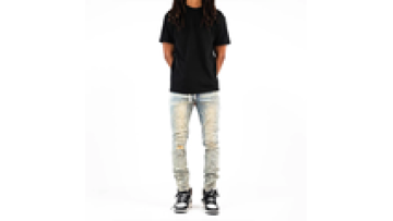 Custom Jeans Purple Wind Wholesale Streetwear Indigo Denim Jeans Mens Paint Splatter Ripped Skinny Jeans for Men1