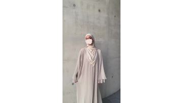 Pleated Chiffon Abaya Maxi Dress (1)
