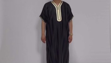Hot selling Muslim men's clothing thobes mens dubai long sleeve islamic men arabic thobe1