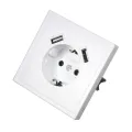 New USB wall socket wall outlet with double USB 5V2A free shipping EU standard Phone charger JA8