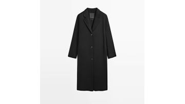 Women's minimalist commuting style classic long woolen overcoat