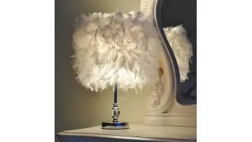 Elegant Crystal Feather Table Lamp for Bedroom Decor1