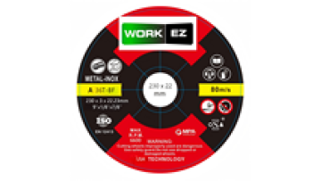2026 New Design WORK-EZ 36T-BF 230mm High Performance Cutting Wheel Grinding Disc Abrasive Disc OEM ODM Support Resin Corundum1