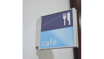 Silver flat aluminum profile double-sided wall signage display