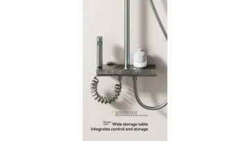 4090 Aluminum New Large Storage Panel Piano Button Four-Function Shower Set1