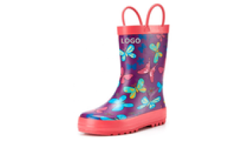 Fashion wellington boot kids gumboots rubber rain water boots for children1