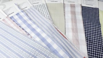High quality Organic polyester rayon viscose spandex italy check  shirting fabrics for clothing1