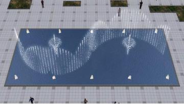 Outdoor rotating dance fountain
