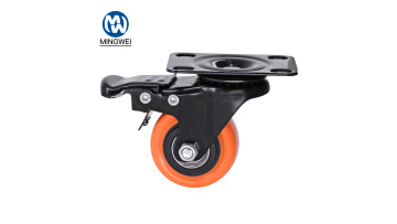 Orange light duty PVC caster