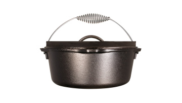 Seasoned Cast Iron Dutch Oven 5 Quart Fireside Outdoor Kitchen Camping Pot1