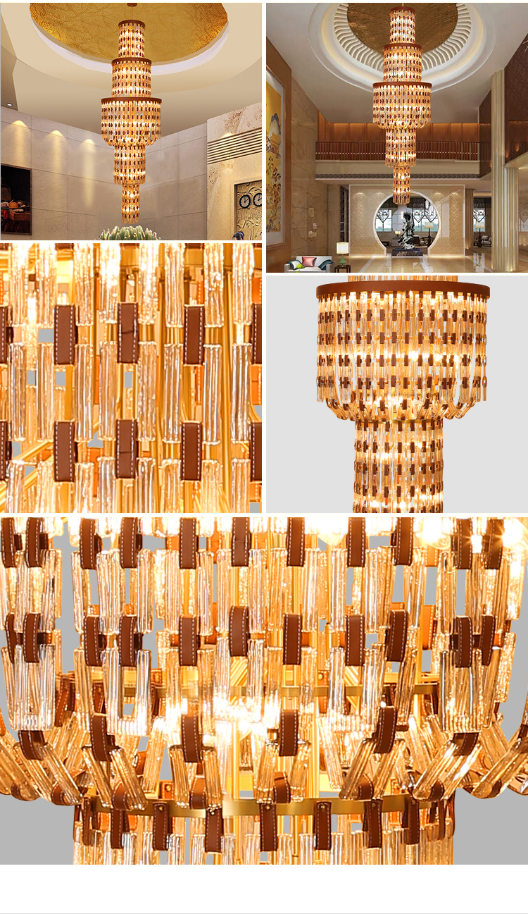 G-Lights Contemporary Classic Customized Hotel Villa Glass Led Chandelier Pendant Light