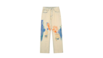 New Fashion Mens Branded Straight Cut Baggy Jeans Paint Denim Pants for Men1