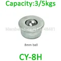10pcs CY-8H miniature ball roller 5kg load capacity mini Ball transfer unit pressed steel small toy rod ball bearing caster
