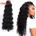 Alileader Deep Wave Twist Crochet Hair Synthetic Braid Hair Ombre Braiding Hair Extension Freetress Water Wave Braiding Hair