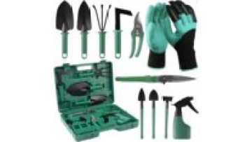 Hot sale Multifunctional Affordable garden tool work set 11pieces green Garden Tool Set With Carrying Case1