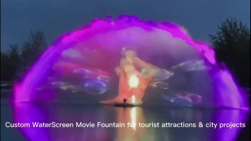 Water screen movie fountain