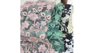 2024 Hot selling free sample flower African French Sequins Lace Fabric sequin mesh cord lace fabric for women dress1