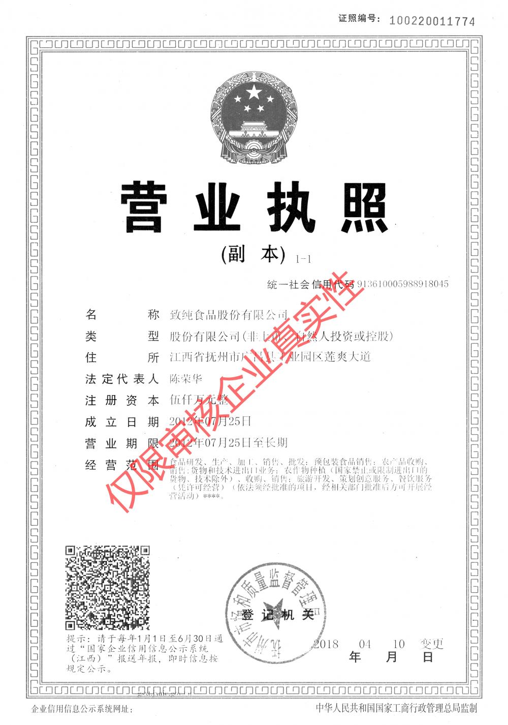 The business license