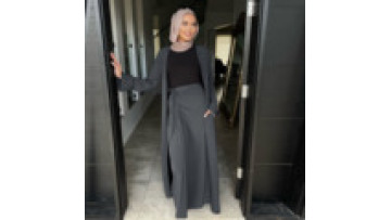 Abaya 2026 Muslim Abayas Top and Skirt 2 Piece Sets Eid Ramadan Women's Clothing Coat Abaya Set Women Muslim Islamic Clothing1