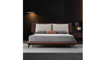 Modern hotel home italy design minimalist bed frame up-holstered beds queen bed room furniture set1