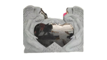 Double Angel Holding Granite Heart Tombstone1