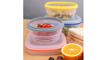 Microwave Kids Lunch Boxes Silicone Food Storage Container Kitchen Loncheras Bento Foldable Collapsible Silicone Lunch Box Set1