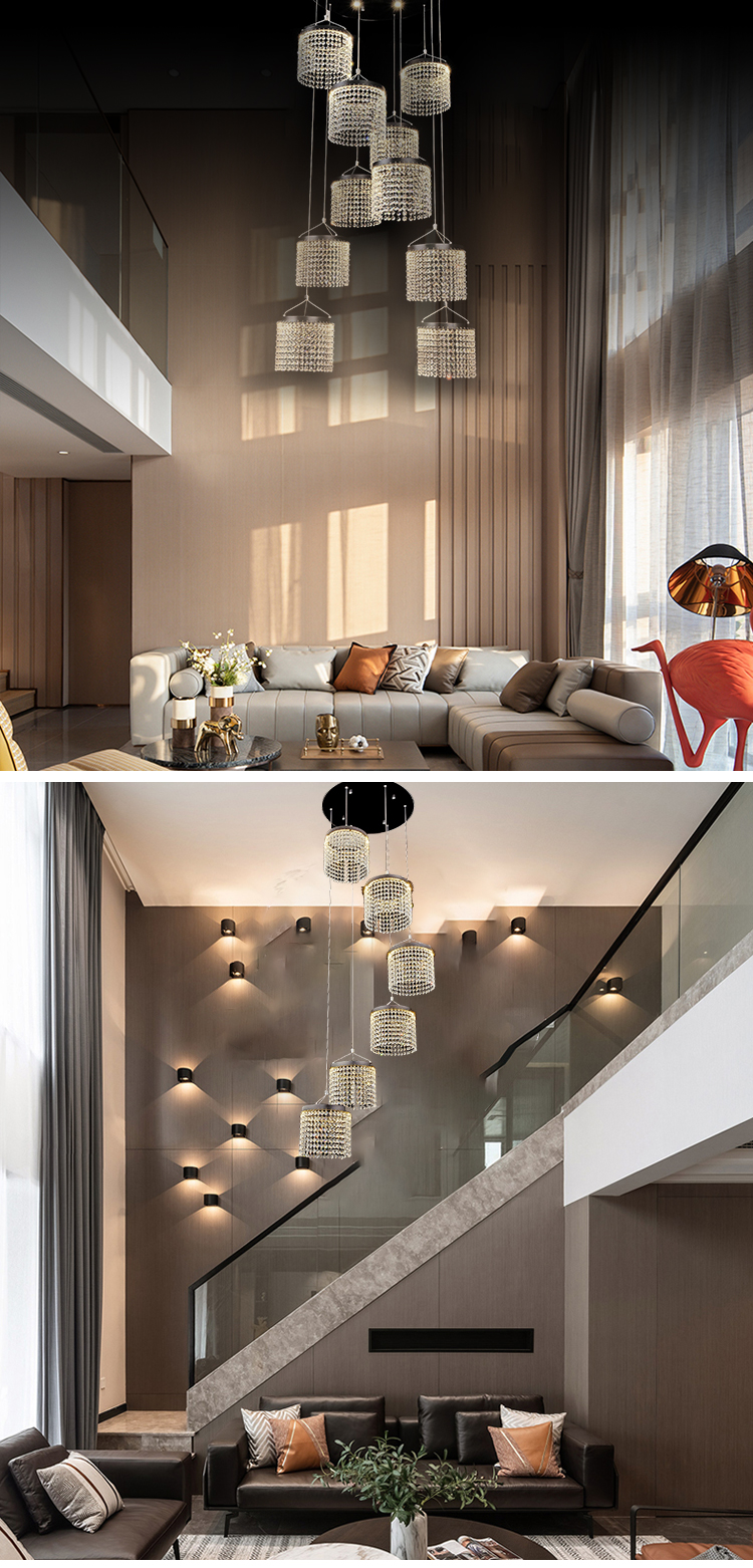 Energy saving aluminum luxury K9 crystal 72w 120w ceiling modern chandeliers