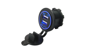 DIN Hella Plug to 2.1A Dual USB Charger Socket Power Adapter for BMW Motorcycle/Phone/iPhone/GPS SatNav1