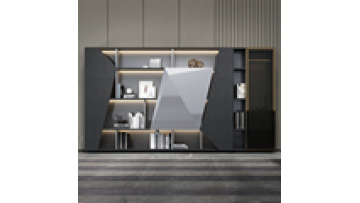 Science Fiction Business Space Storage Space Ample Glass Cabinet Door Smart Sensor Light with Movable Cabinet Door File Cabinet1