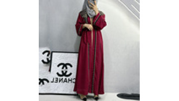 Fashion Arabic Dubai Muslim Women Islamic Open Abaya Turkey Burka Muslim Rhinestone Dress Long Cardigan Robe1