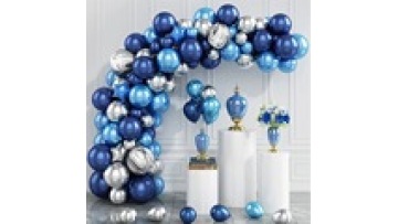 Wedding Birthday Baby Shower Party Decor: 78pcs Metallic Navy Blue Latex Balloon Arch Kit with Silver Star Foil Balloons1