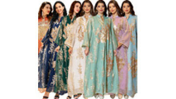 Custom 2025 Dubai Abayas Women Muslim Applique Embroidery Long Sleeve Maxi Dress Loose  Cover Islamic Muslim Dress Uae Abayas1