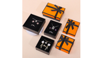 Han Hong custom luxury orange black cardboard box Custom logo jewelry box Necklace earrings ring set jewelry box1