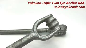 Yokelink Triple Twin Eye Anchor Rod Poleline Hardware Bolt