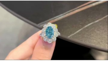 blue lab diamond ring