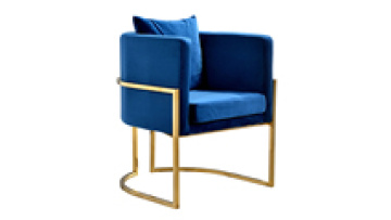 Modern furniture for hotel home restaurant Velvet Fabric upholstered Stainless Steel Golden Base Hotel Lobby Chair1