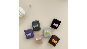 Girls' Bow Solid Color Mid calf Socks
