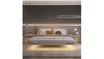Italian minimalist suspended bed modern minimalist fabric bed master bedroom soft package double for bed bedroom furniture1