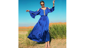 Particular Colorful Water Diamond Off Shoulder Dress Holiday Style Gorgeous Long Dress Abaya Women Muslim Dress1