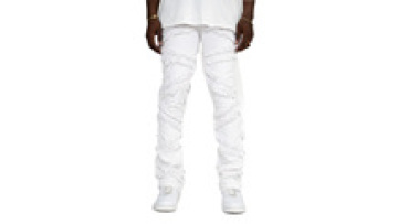 Custom Loose Patched Jeans Paneled Beard Flared Trousers Casual Streetstyle Baggy Twill Cargo Pants for Men1