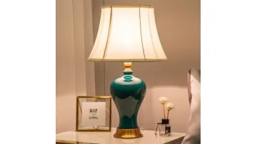 Modern Green Ceramic Table Lamp Bedroom Palace Decorative Table Lamp1