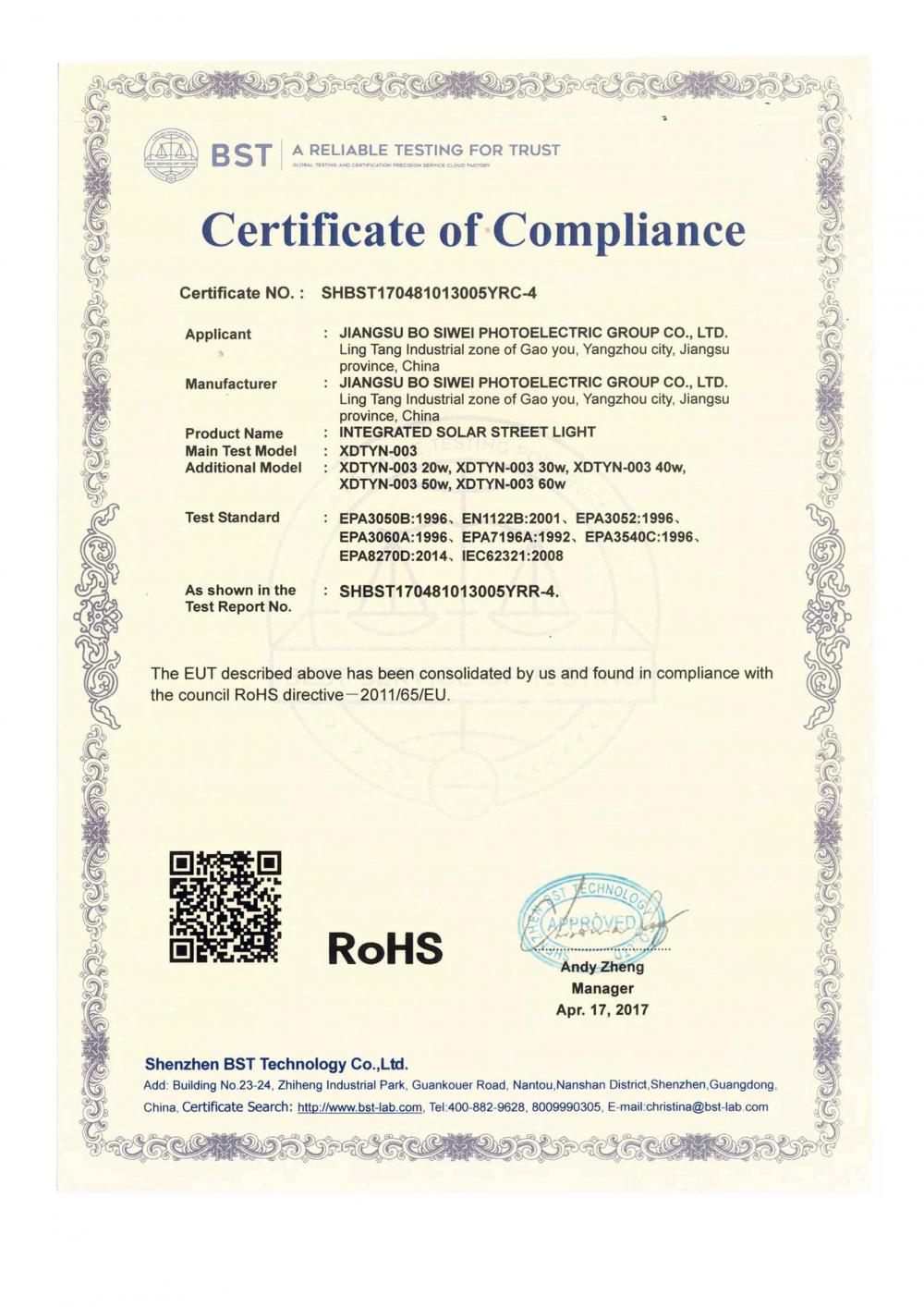 Certificate of Compliance