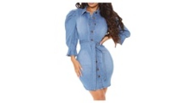 Ladies Stretch Denim Shirt Dresses for Plus Size Women Formal Dress for Woman1