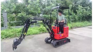 1 ton red mini excavator