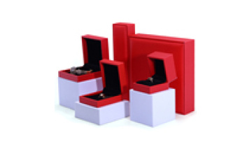 Hanhong factory wholesale custom luxury velvet jewelry packaging box thick sponge necklace ring box red PU leather jewelry box1