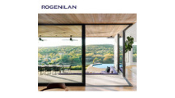 In stock 10ft*8ft 3 panels Slide Stacked Door PVDF Low E Glass Thermal Break Aluminum Glass Sliding Door with 3 rails1