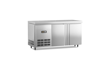 Two-door work table refrigerator