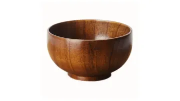 Natural Solid Wood Anti-Scald Chinese Style Rice Bowl1