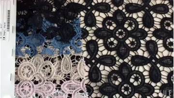 Traditional Apparel fancy custom water soluble chemical lace embroidery fabric1